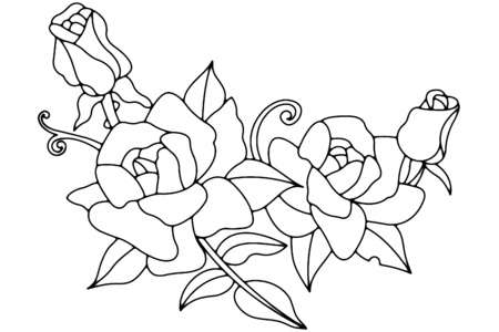 Coloriage Roses 01 – 10doigts.fr